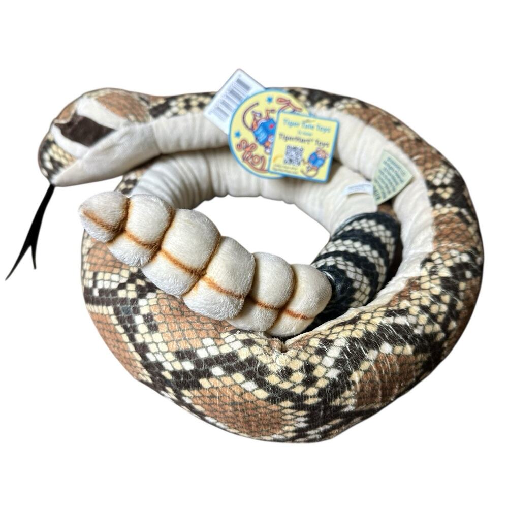 Tiger Tale Toys Rambo the Rattlesnake Plush Stuffed Animal 55" Realistic Rattles